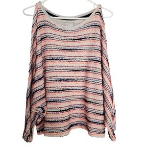 Anthropologie Multicolor Striped Sweater Relaxed Postmark Mali Dolman‎ Sleeve Sm
